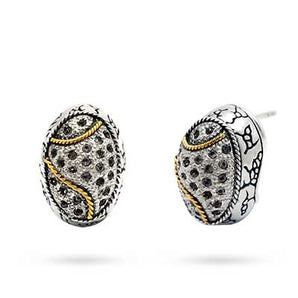 Silver & Gold Earring Plaster Texture, Omega Clasp