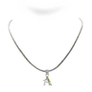 Gold & Silver Necklace Letter A, Tulang Naga 2.5mm - Deni Jewelry