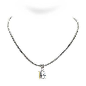 Gold & Silver Necklace Letter B, Tulang Naga 2.5mm