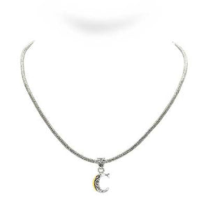 Gold & Silver Necklace Letter C, Tulang Naga 2.5mm
