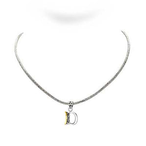 Gold & Silver Necklace Letter D, Tulang Naga 2.5mm