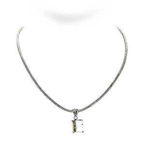 Gold & Silver Necklace Letter E, Tulang Naga 2.5mm