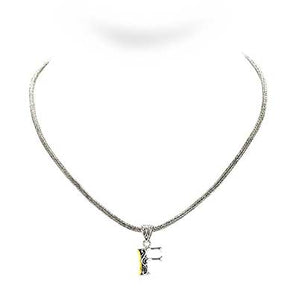 Gold & Silver Necklace Letter F, Tulang Naga 2.5mm