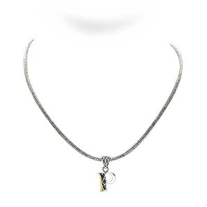Gold & Silver Necklace Letter P, Tulang Naga 2.5mm