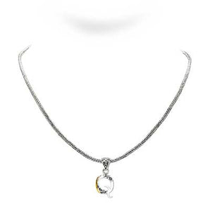 Gold & Silver Necklace Letter Q, Tulang Naga 2.5mm