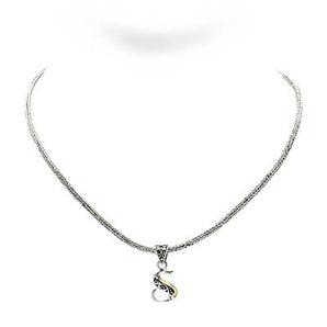 Gold & Silver Necklace Letter S, Tulang Naga 2.5mm