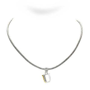 Gold & Silver Necklace Letter U, Tulang Naga 2.5mm