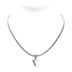 Gold & Silver Necklace Letter V, Tulang Naga 2.5mm