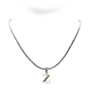 Gold & Silver Necklace Letter Z, Tulang Naga 2.5mm