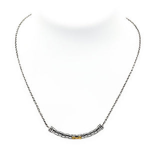 Silver & Gold Necklace Snake, Link Chain 2mm