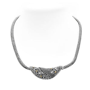 Silver & Gold Necklace Bali Celtic, Tulang Naga 3x5