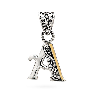 Gold & Silver Pendant Alphabet, Letter A