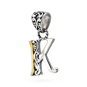 Gold & Silver Pendant Alphabet, Letter K