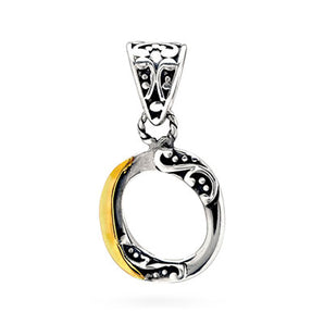Gold & Silver Pendant Alphabet, Letter O