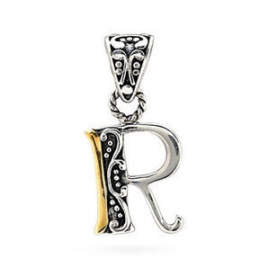Gold & Silver Pendant Alphabet, Letter R