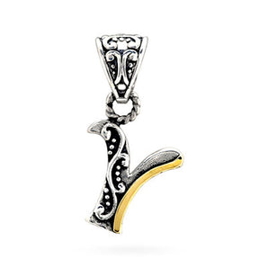 Gold & Silver Pendant Alphabet, Letter Y