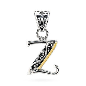 Gold & Silver Pendant Alphabet, Letter Z