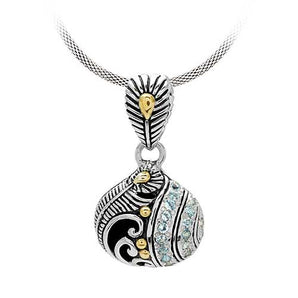 Gold & Silver Pendant Mega Mendung, Bt Swiss Pave