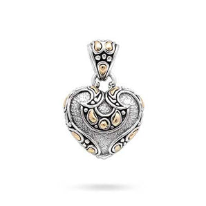 Silver & Gold Pendant Heart Shape