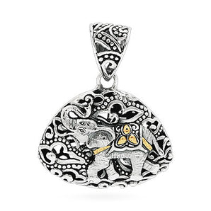 Gold & Silver Pendant Elephant, Mega Mendung Cloud