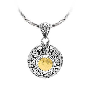 Gold & Silver Pendant Bali, 18K Gold