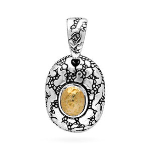 Gold Silver Pendant Plaster Texture Motif