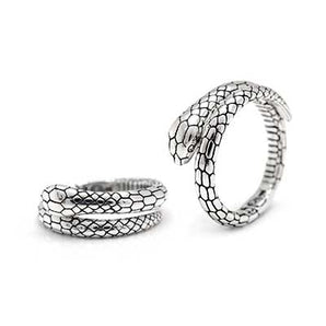 Silver Ring, Black Mamba Snake Motif