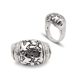 Silver Ring, Plaster Texture Motif