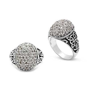 Silver Ring, Zircon Pave