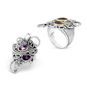Gold & Silver Ring, Kebaya Collection Amethyst Pears