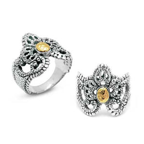 Gold & Silver Ring, Kebaya Collection 18K Gold Hammer