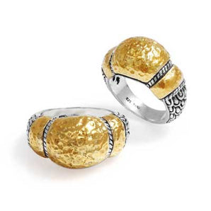 Silver Ring Sisik Naga, 18K Gold