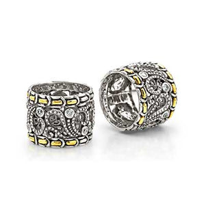 Gold & Silver Ring Sisik Naga, Cubic Zirconia