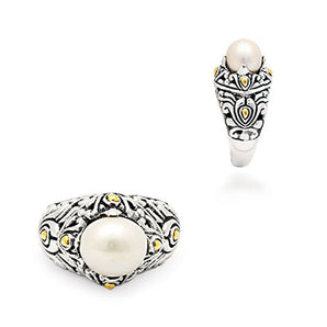 Silver & Gold Ring, Pearl