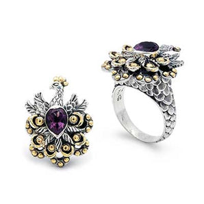 Gold & Silver Ring, Phoenix Collection Amethyst Pear