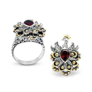 Gold & Silver Ring, Phoenix Citrine Pear