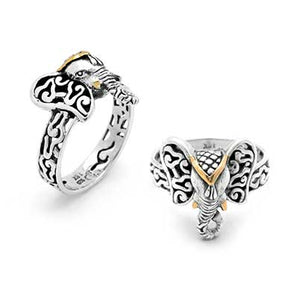 Gold & Silver Elephant Ring