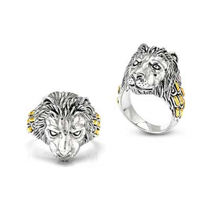 Gold & Silver Ring, Lion Head & Sisik Naga Motif