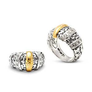 Gold & Silver Ring, Plaster Collection White Topaz Pave